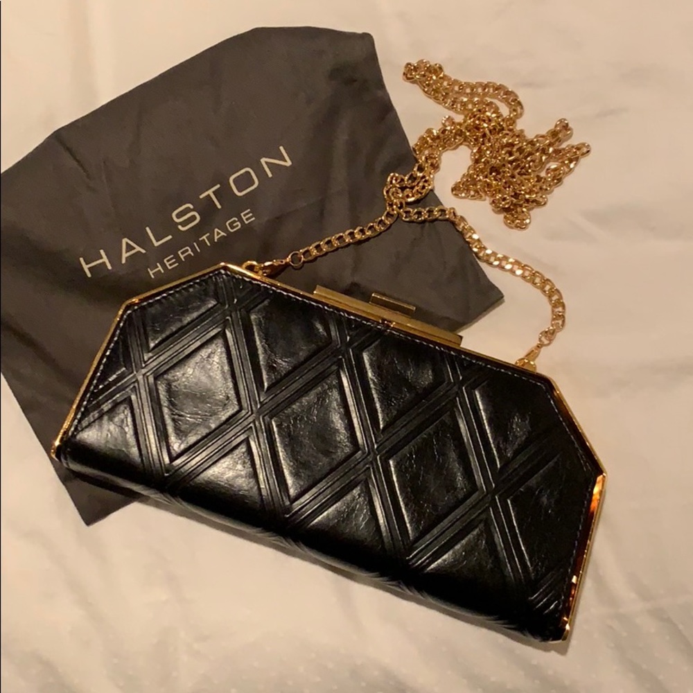 Halston Heritage Geo Frame Leather Clutch